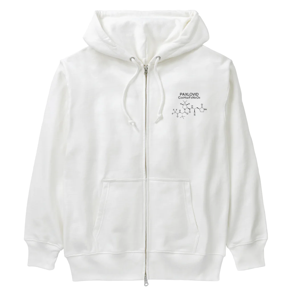 DRIPPEDのPAXLOVID C23H32F3N5O4-パキロビッド-(Nirmatrelvir-ニルマトレルビル-) Heavyweight Zip Hoodie