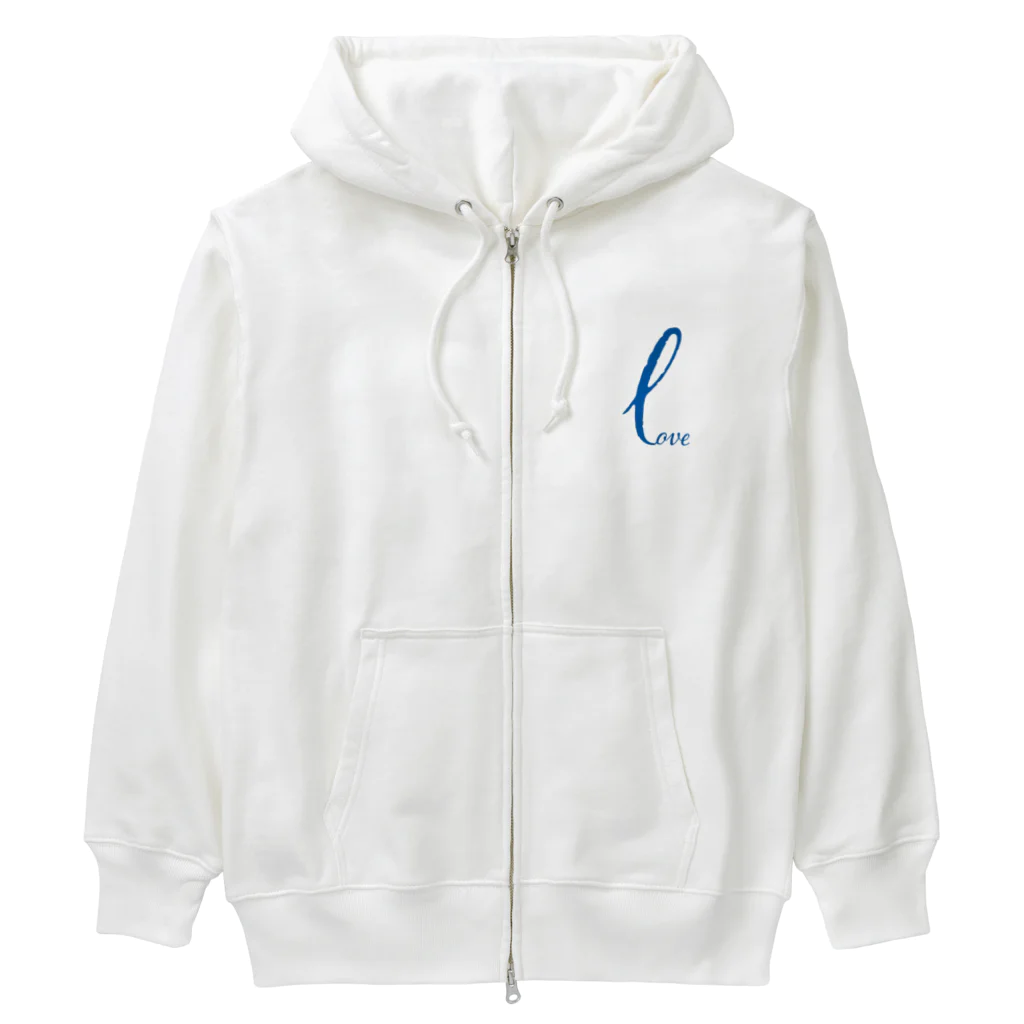 救う会福岡【公式】のLove Blue Ribbon Heavyweight Zip Hoodie