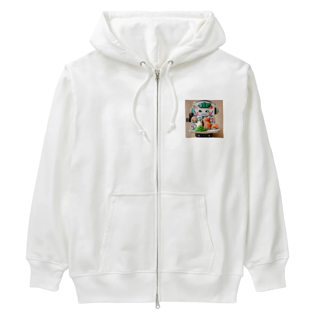 ネオ｜爆速AIクリエイターのお店のお寿司メカ×かわいいイラストグッズ Heavyweight Zip Hoodie