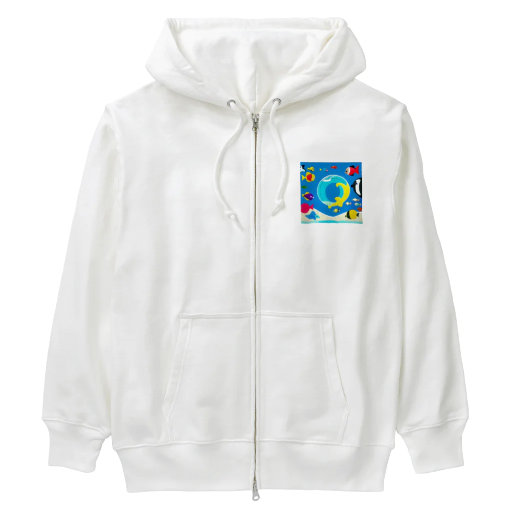 魚大好きマンの海の中 Heavyweight Zip Hoodie