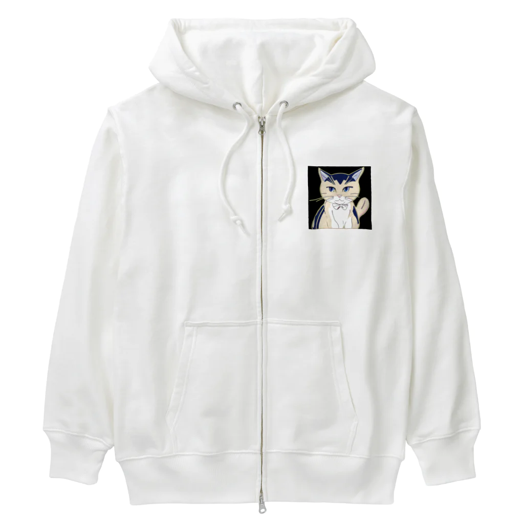 haru-2233の気品ある猫 シマシマ柄 Heavyweight Zip Hoodie