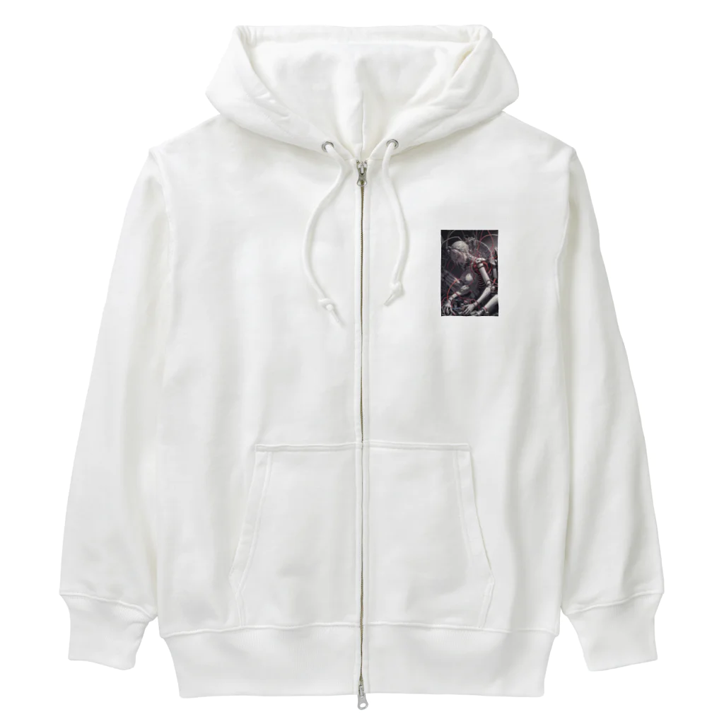 メカニカルシンセゾンビオンラインのメカニカルシンセゾンビガールのイラストのグッズ　#4 Heavyweight Zip Hoodie