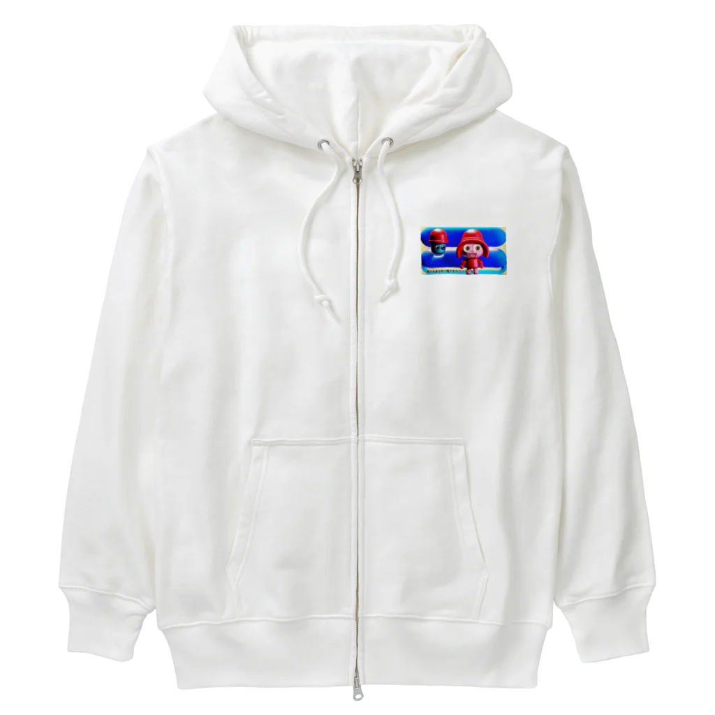 邪夢ヲジサンの俺の友達は赤い帽子をかぶっている Heavyweight Zip Hoodie