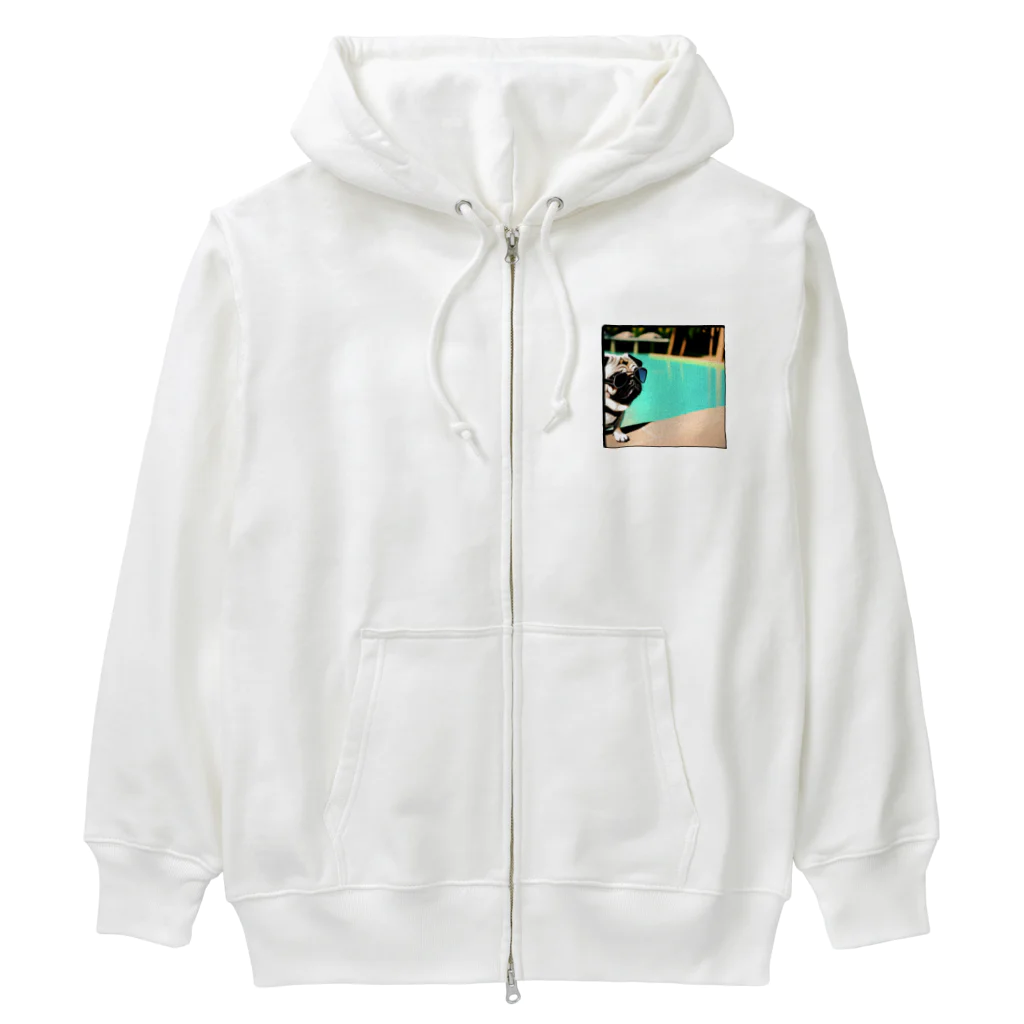 パグ男くんの休日のパグ男 Heavyweight Zip Hoodie