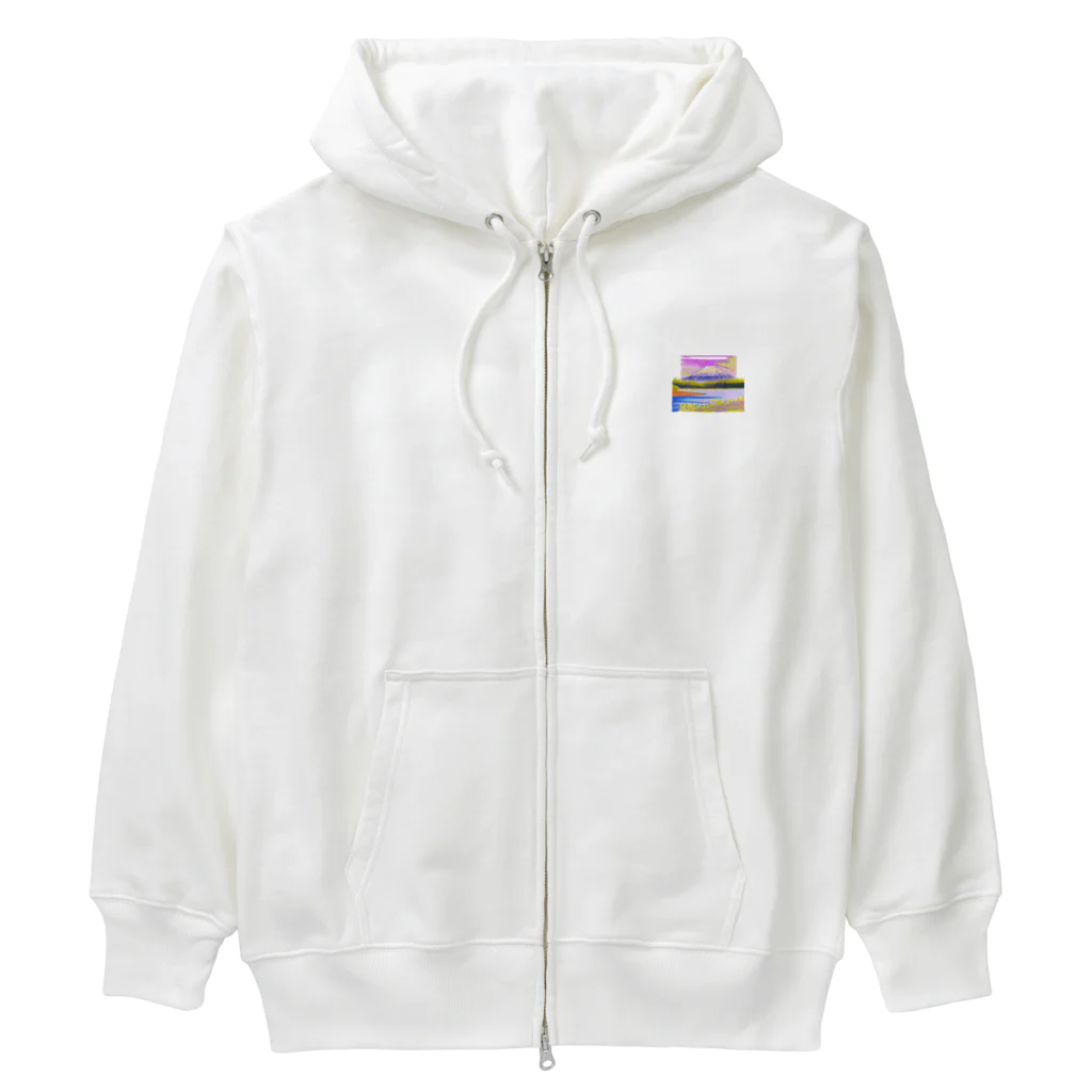 toukainogennの白銀の富士山と朝日と湖畔 Heavyweight Zip Hoodie