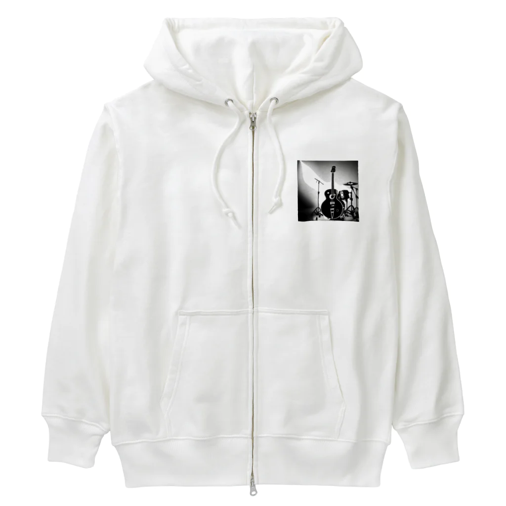 animaltennensuiの音楽の心・白黒で描かれた情熱の瞬間 Heavyweight Zip Hoodie