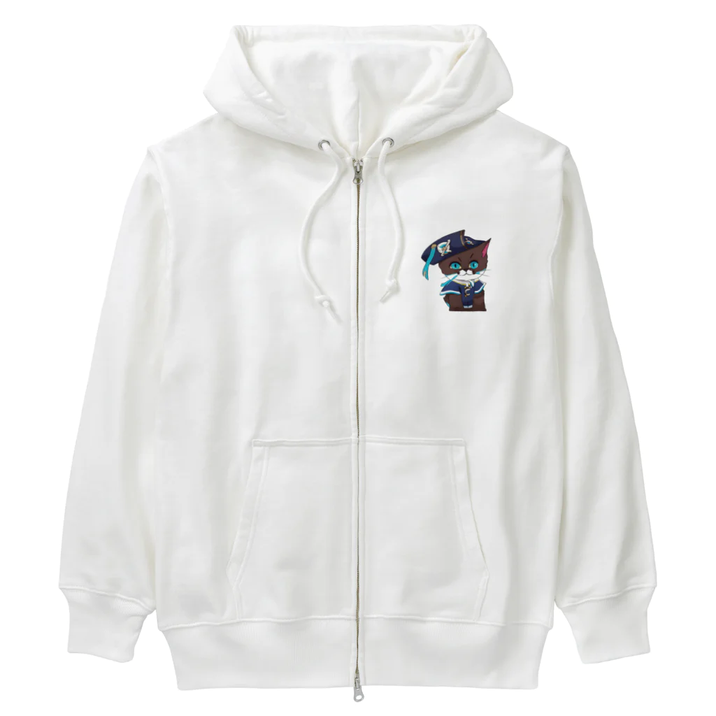 可愛い猫ちゃんの海賊うみ猫ちゃん Heavyweight Zip Hoodie