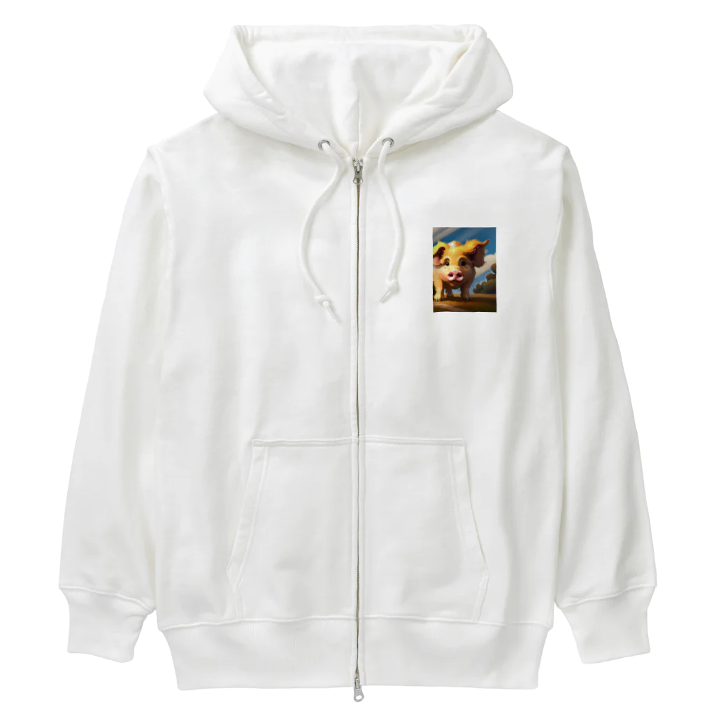 sh510810のちょっとイケてるブタ Heavyweight Zip Hoodie