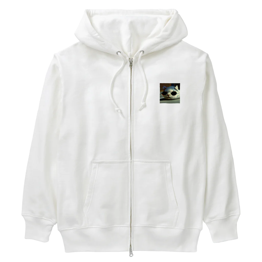 ネコピコshopの宇宙猫 Heavyweight Zip Hoodie