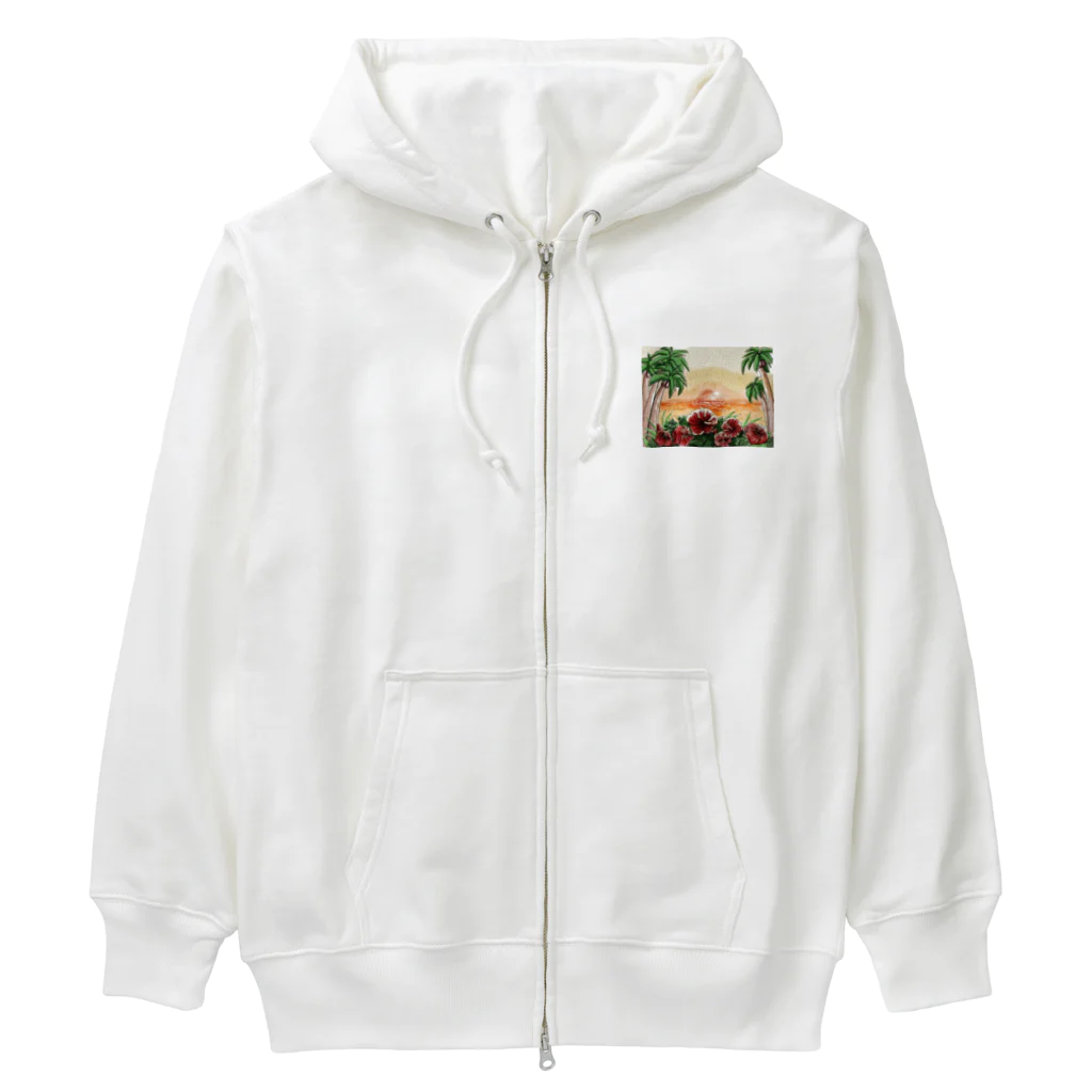 la-mer-sireneのハイビスカスのサンセット Heavyweight Zip Hoodie