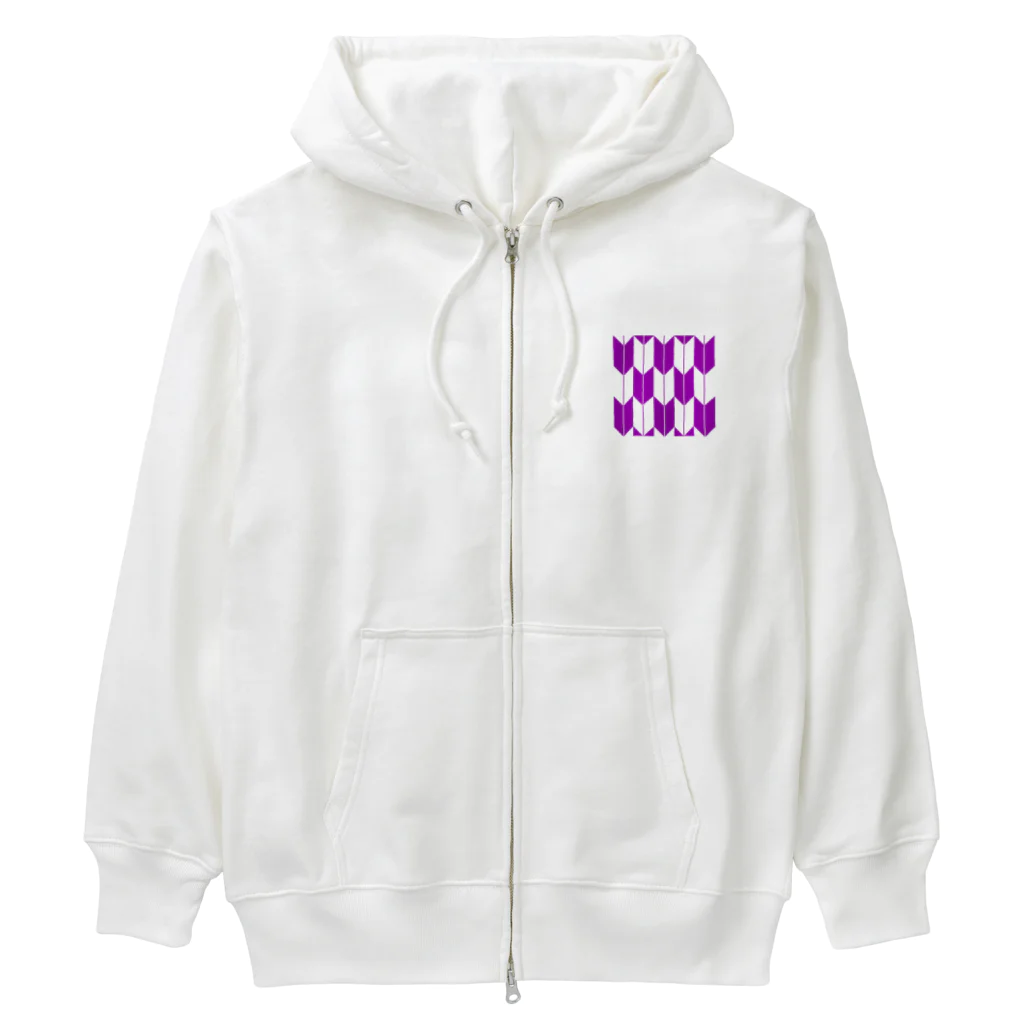 あかずきん工房の矢絣　四角　和柄 Heavyweight Zip Hoodie