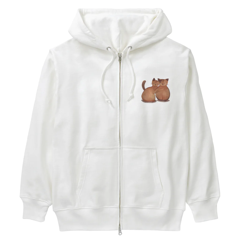 SK8461の仲良い兄弟猫 Heavyweight Zip Hoodie