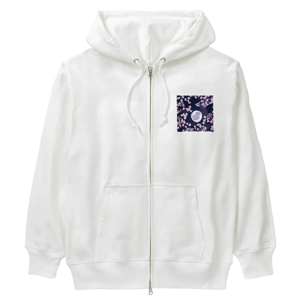 raran06の夜桜 Heavyweight Zip Hoodie