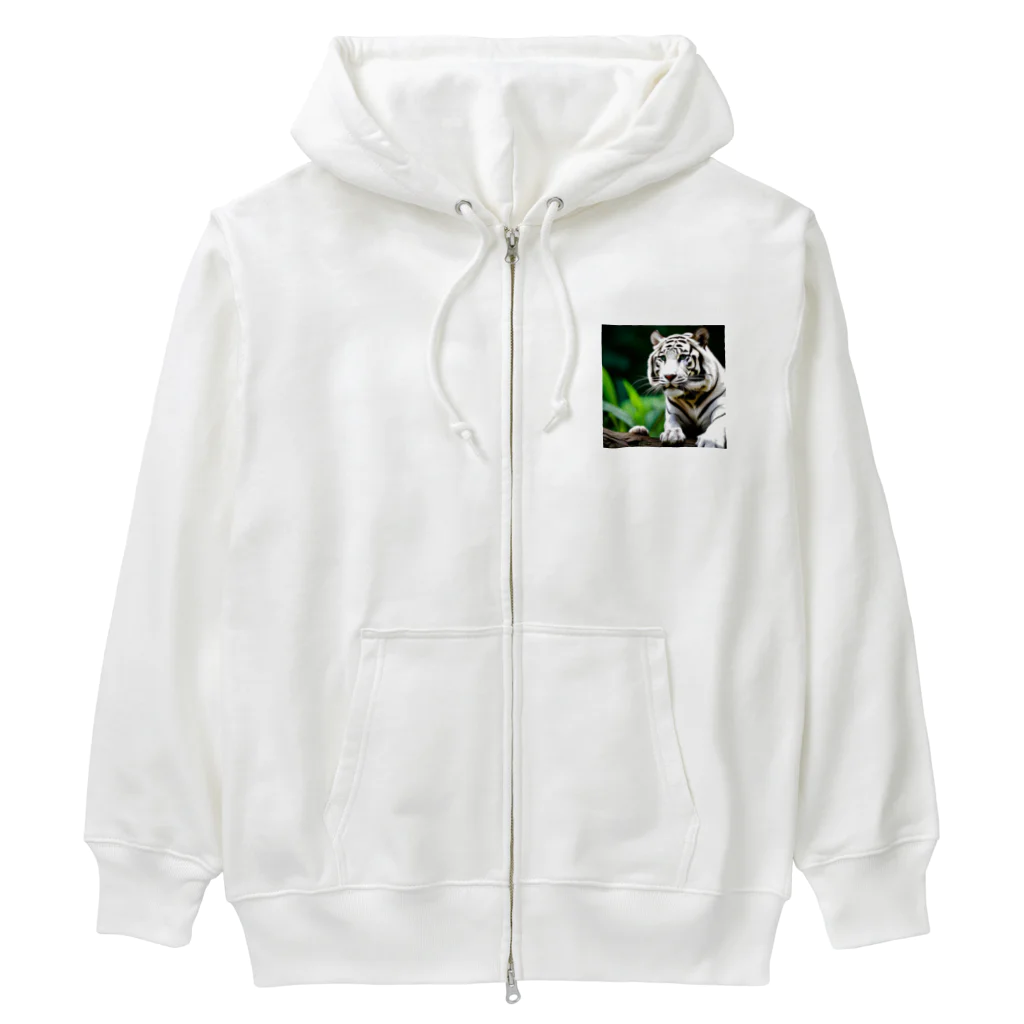 ショップルのホワイトタイガー グッズ プレミアムコレクション Heavyweight Zip Hoodie