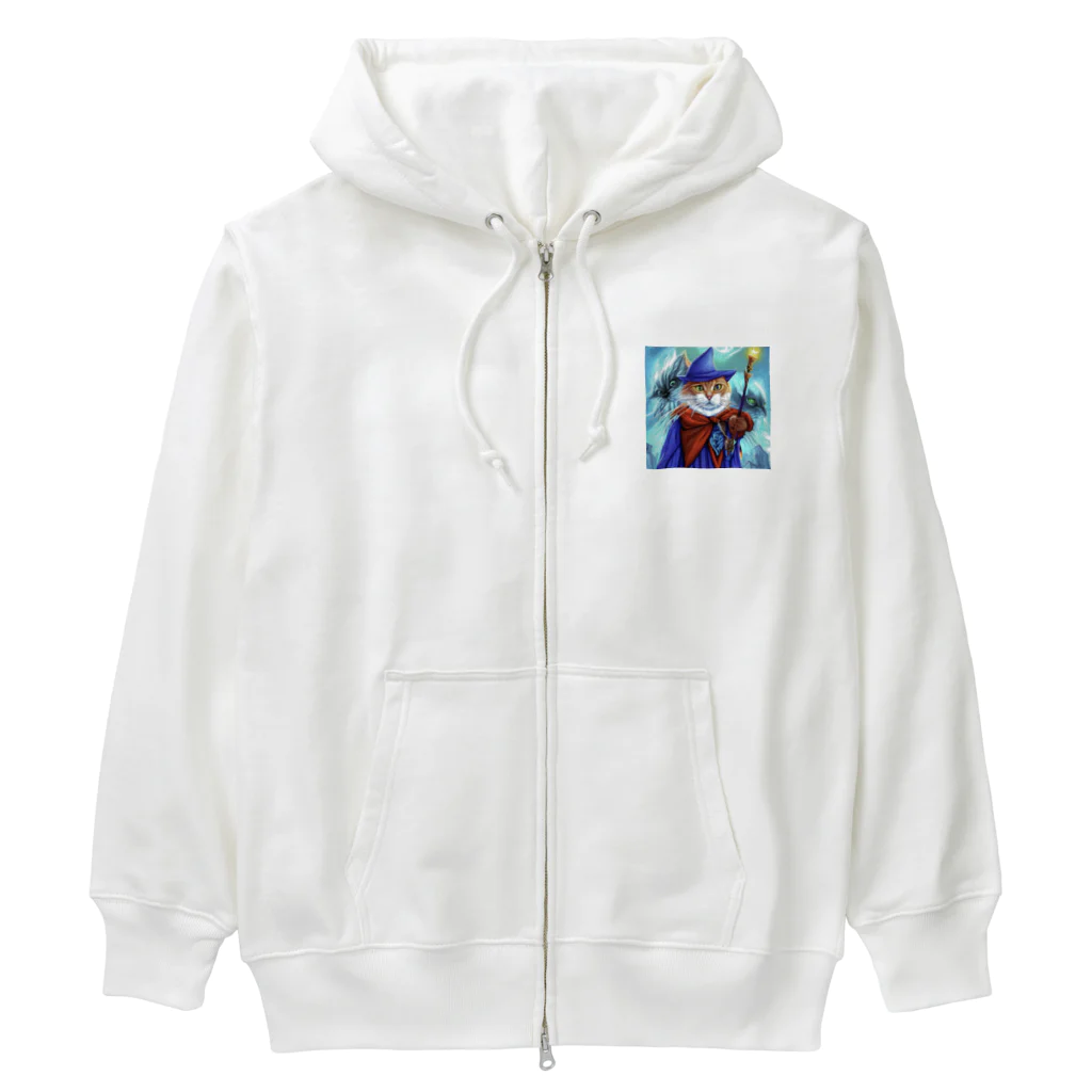 まさのお店の魔法使いの猫 Heavyweight Zip Hoodie