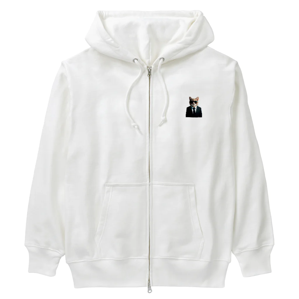 ramiakunのサングラスを掛けた猫 Heavyweight Zip Hoodie