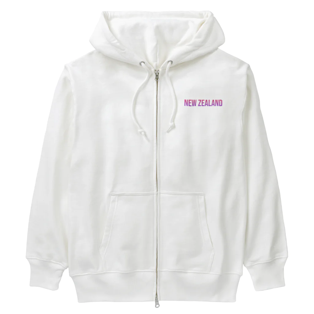 ON NOtEのニュージーランド ロゴピンク Heavyweight Zip Hoodie