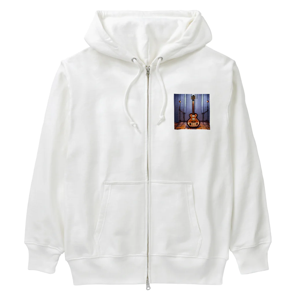 nomad4491のドット絵のペダルスチールギター Heavyweight Zip Hoodie