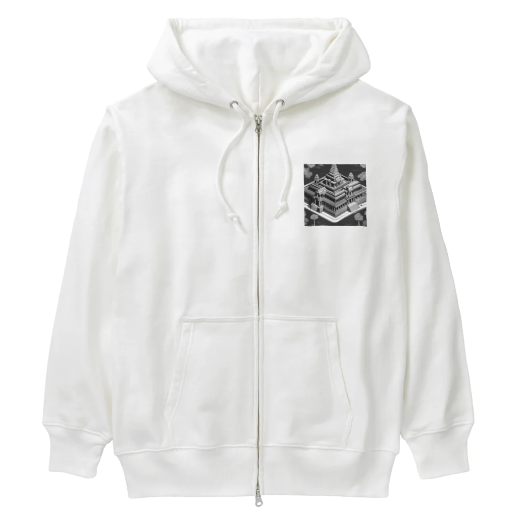 YoMiTの有名な観光スポットイメージ画像：アンコールワット（カンボジア） Heavyweight Zip Hoodie