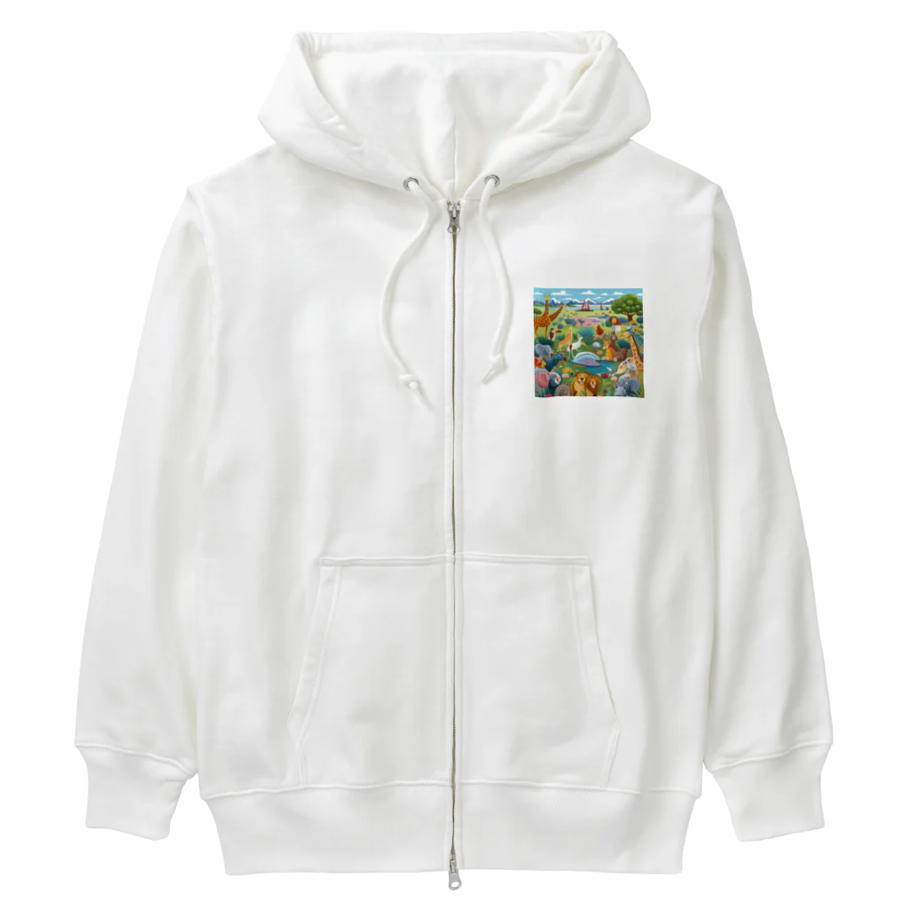 junji8000の自然の動物園 Heavyweight Zip Hoodie