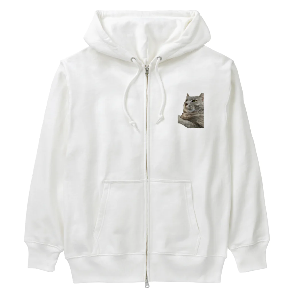 グレージュ猫ロッタン🐈‍⬛の緊張ロッタン Heavyweight Zip Hoodie