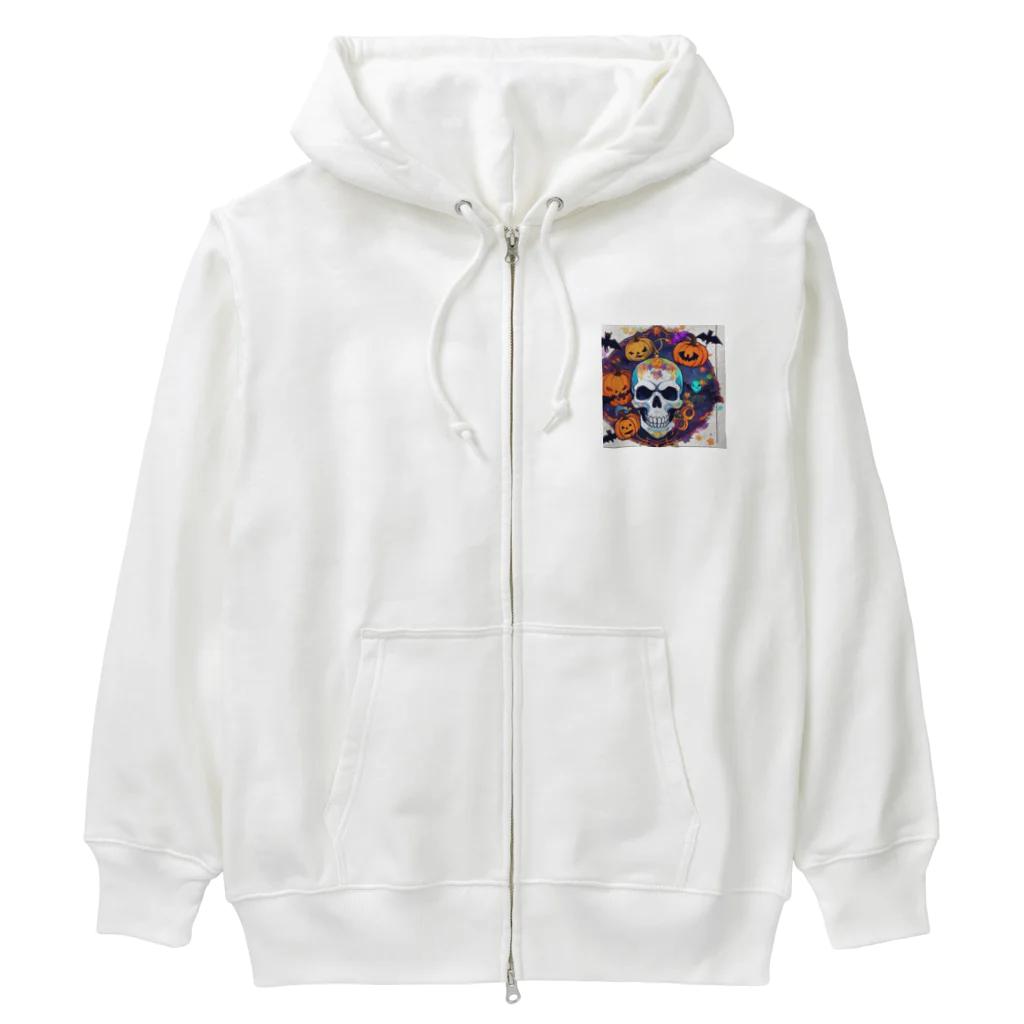 崖っぷちのポニョの"ハロウィン＆スカルヘッド スタイリッシュコレクション" Heavyweight Zip Hoodie