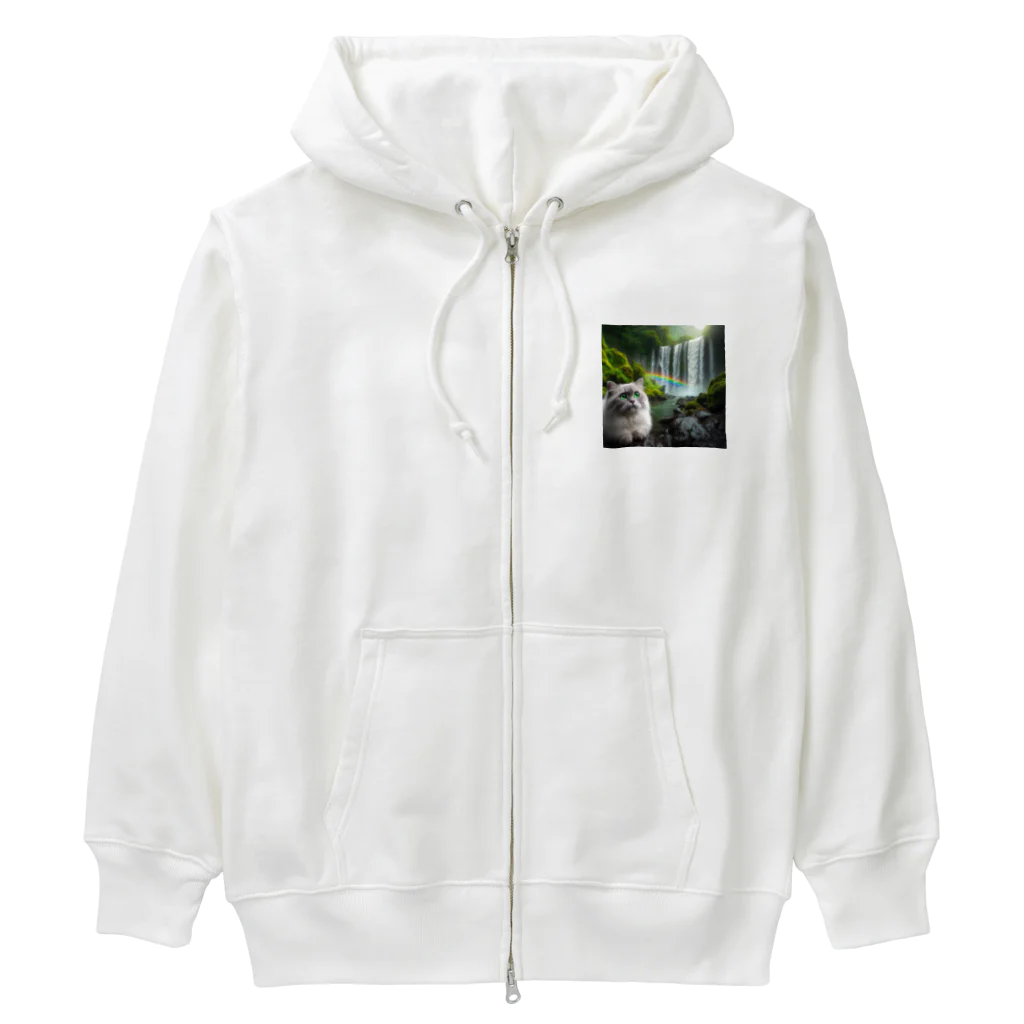 ニャーちゃんショップのレインボーキャット Heavyweight Zip Hoodie