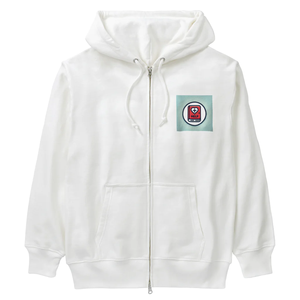 豊風本舗の手帳とヘルプマークのピクトグラム Heavyweight Zip Hoodie