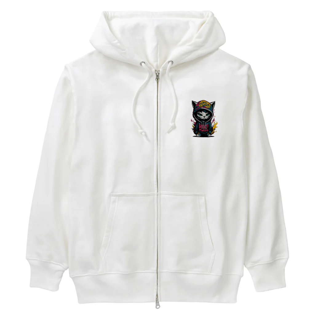 めんぼうさんやのちびネコ Heavyweight Zip Hoodie