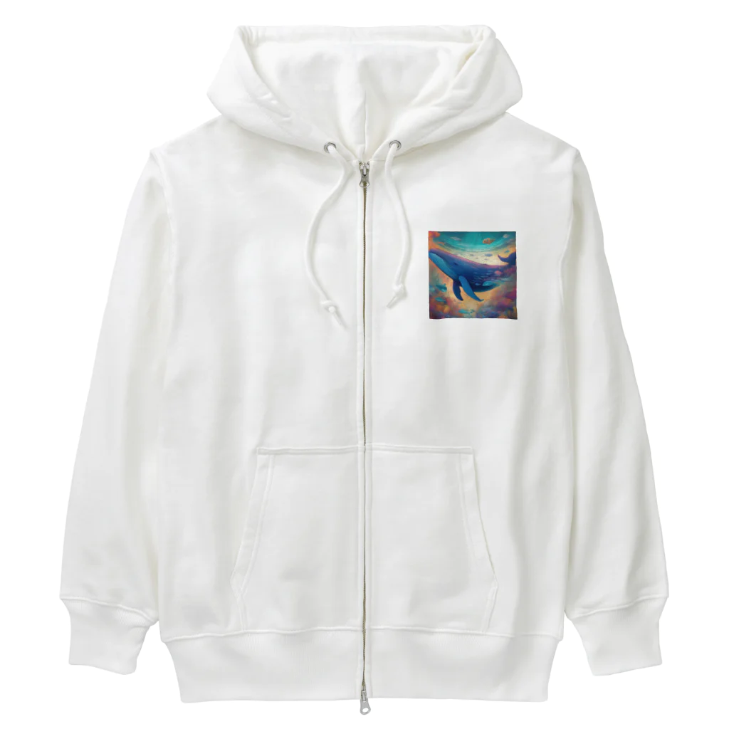 LINEスタンプっぽいグッズショップのクジラさん Heavyweight Zip Hoodie