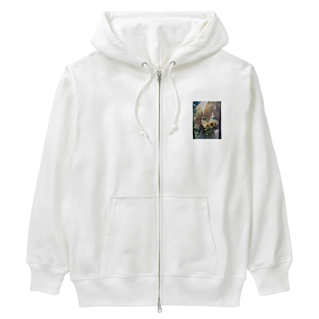 mamichin1122のひまわりで隠す娘 Heavyweight Zip Hoodie