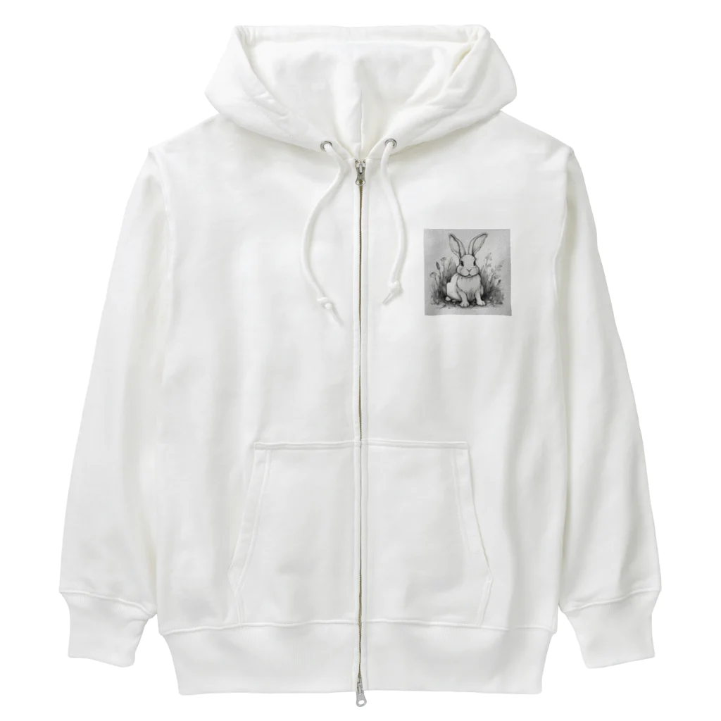 rererenoojisamaの休んでいるウサギ Heavyweight Zip Hoodie