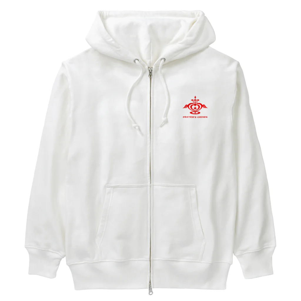 PRAYER'S CROWNの赤ロゴ　PRAYER'S CROWN Heavyweight Zip Hoodie