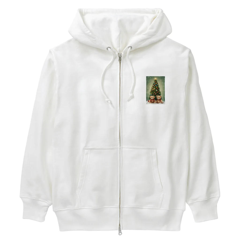 규리shopのテディーベア兄弟のクリスマス Heavyweight Zip Hoodie