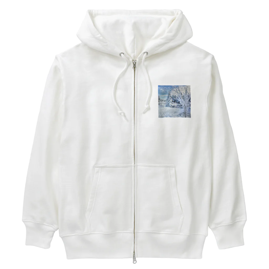 白銀屋の美しい冬の景色 Heavyweight Zip Hoodie