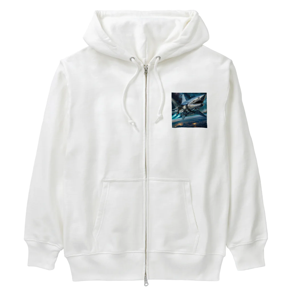 RISE　CEED【オリジナルブランドSHOP】のサメの宇宙船 Heavyweight Zip Hoodie