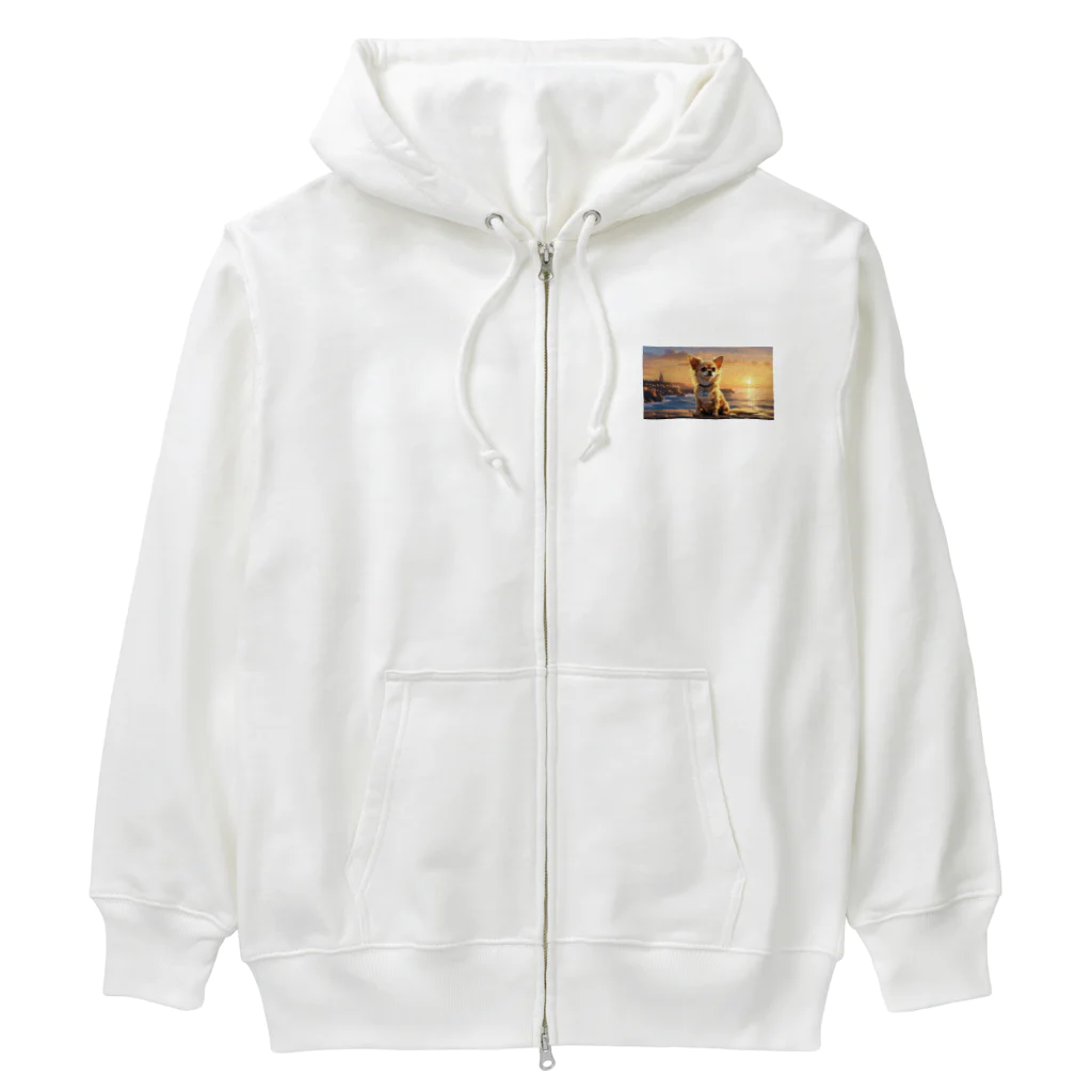 Welina_S-Artのサンセットチワワ Heavyweight Zip Hoodie