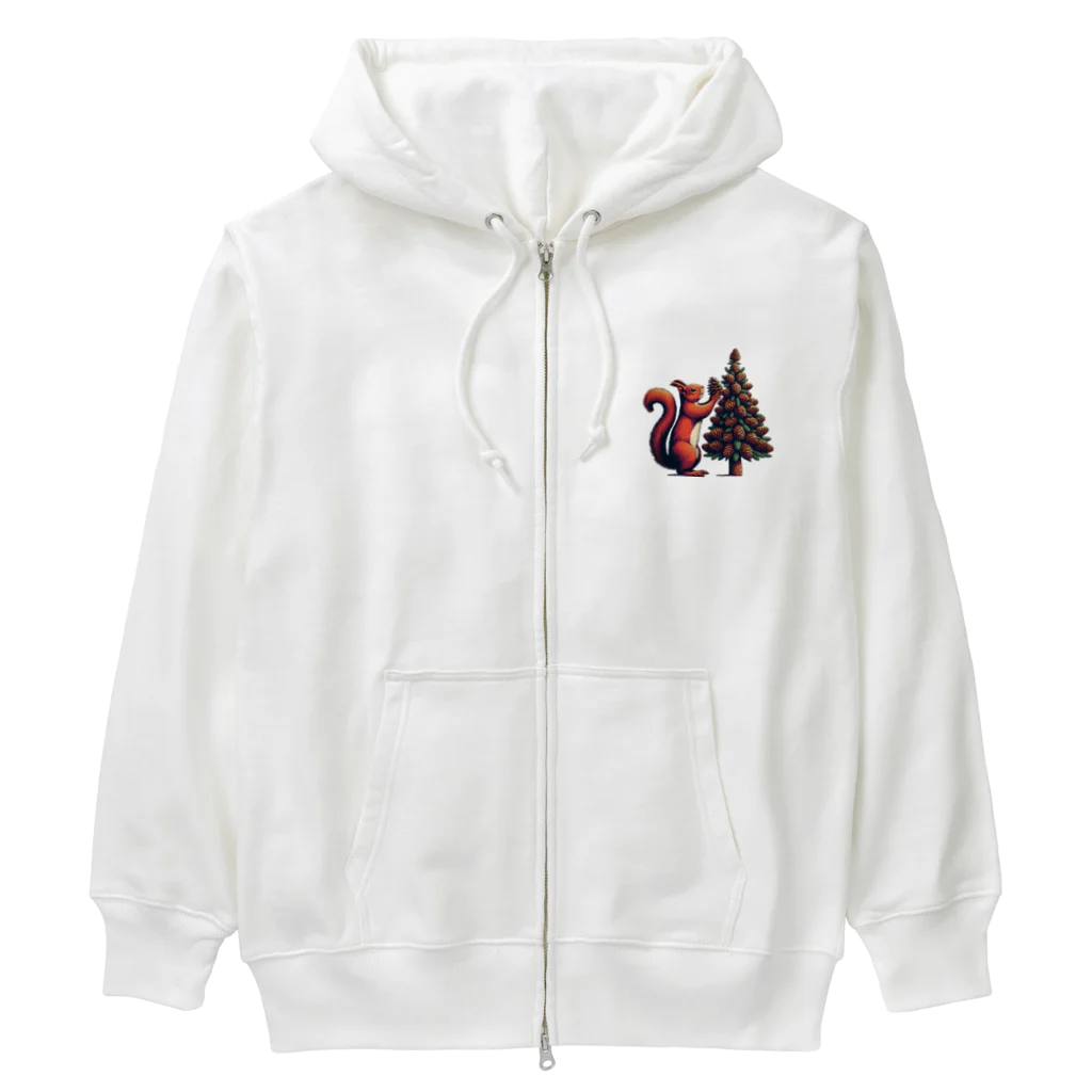 niko&PANDA shopのリスのクリスマス Heavyweight Zip Hoodie