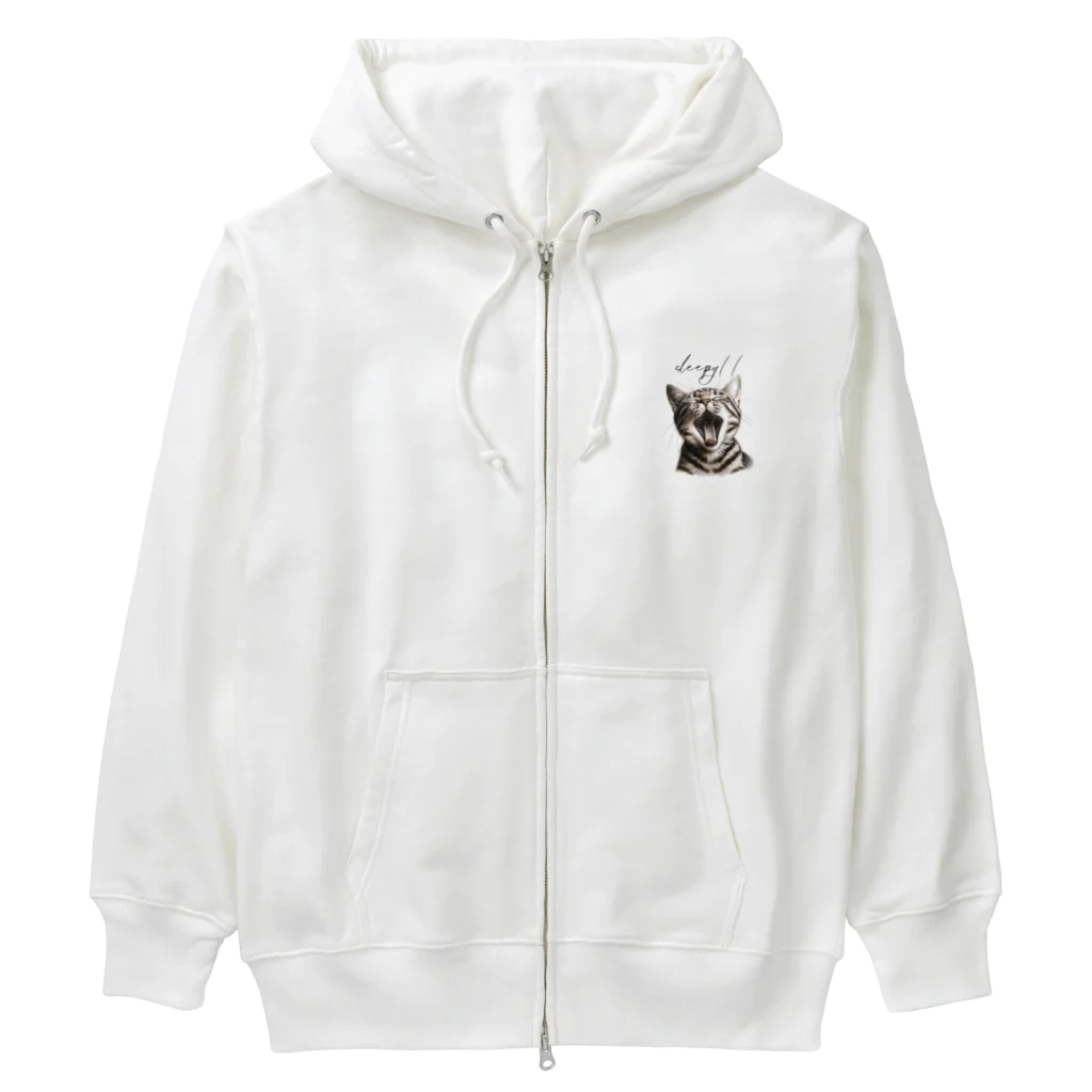 はんなり女史の眠たい猫 Heavyweight Zip Hoodie