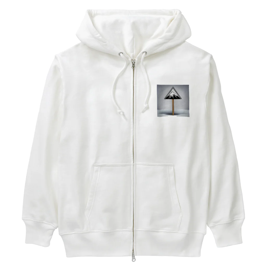 TKG7118の山の標識 Heavyweight Zip Hoodie