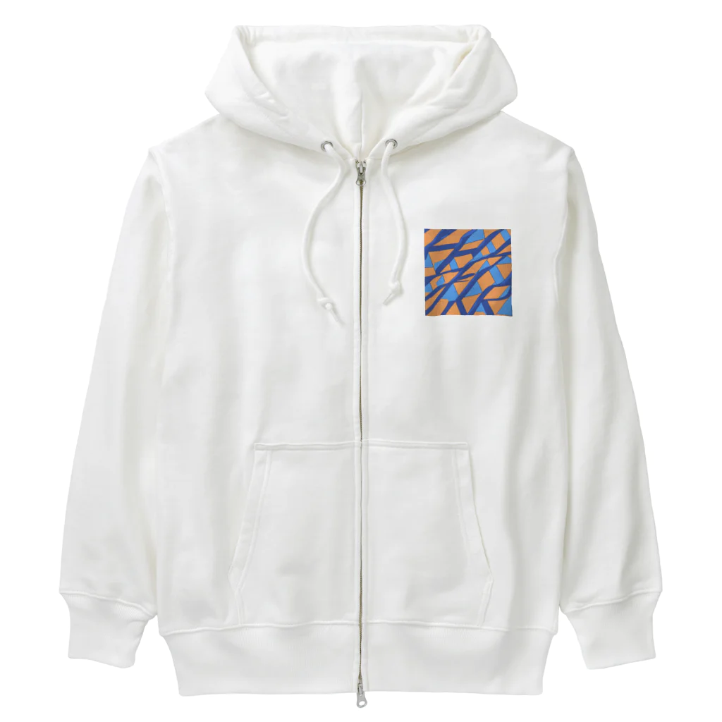 理系大学院生の出力のティールオレンジ Heavyweight Zip Hoodie