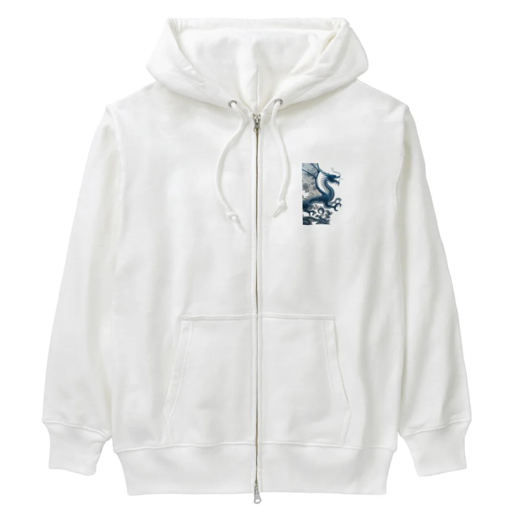 uminosobakaraの花の翼のドラゴン Heavyweight Zip Hoodie