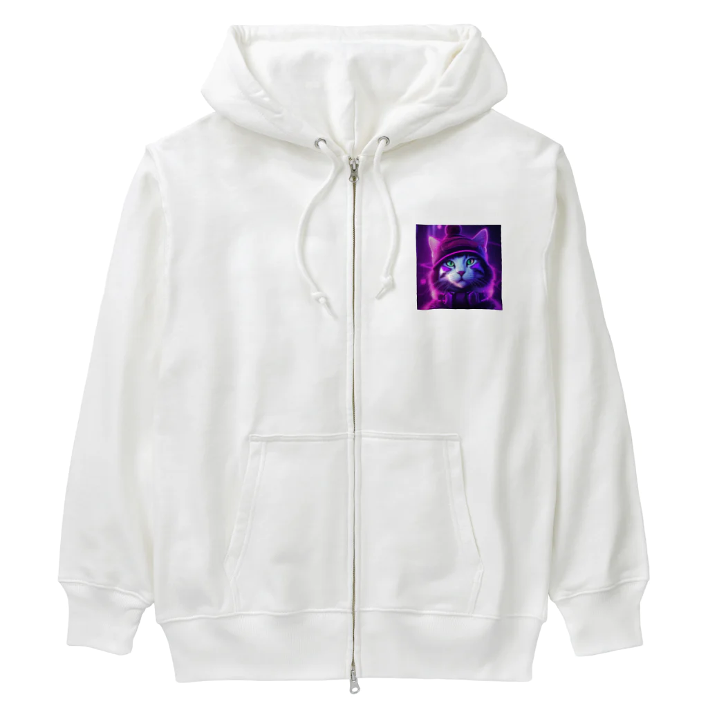 studio-Mのニット帽ネコ Heavyweight Zip Hoodie