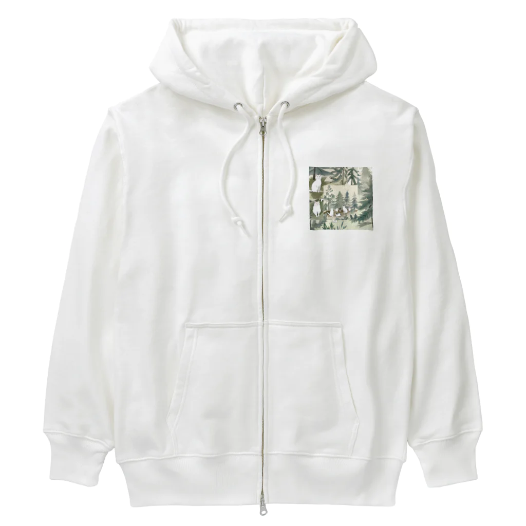 ひとやすみ　らいふの猫おかしい Heavyweight Zip Hoodie