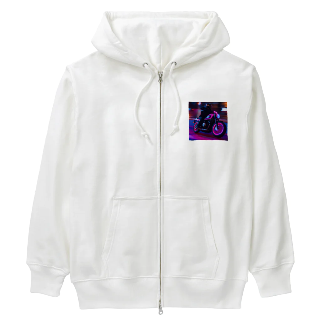 MaSaRuのバイクのイラストグッズ Heavyweight Zip Hoodie