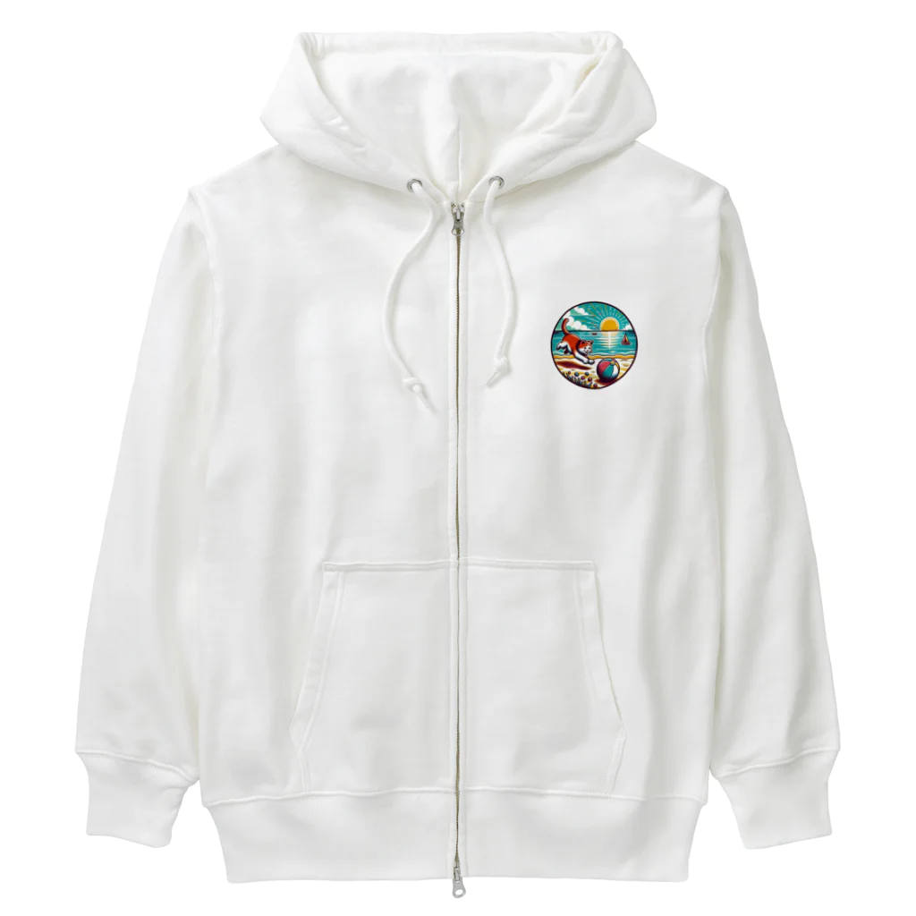 sakurafubukiのニャンタスティック・ビーチデイ！ Heavyweight Zip Hoodie