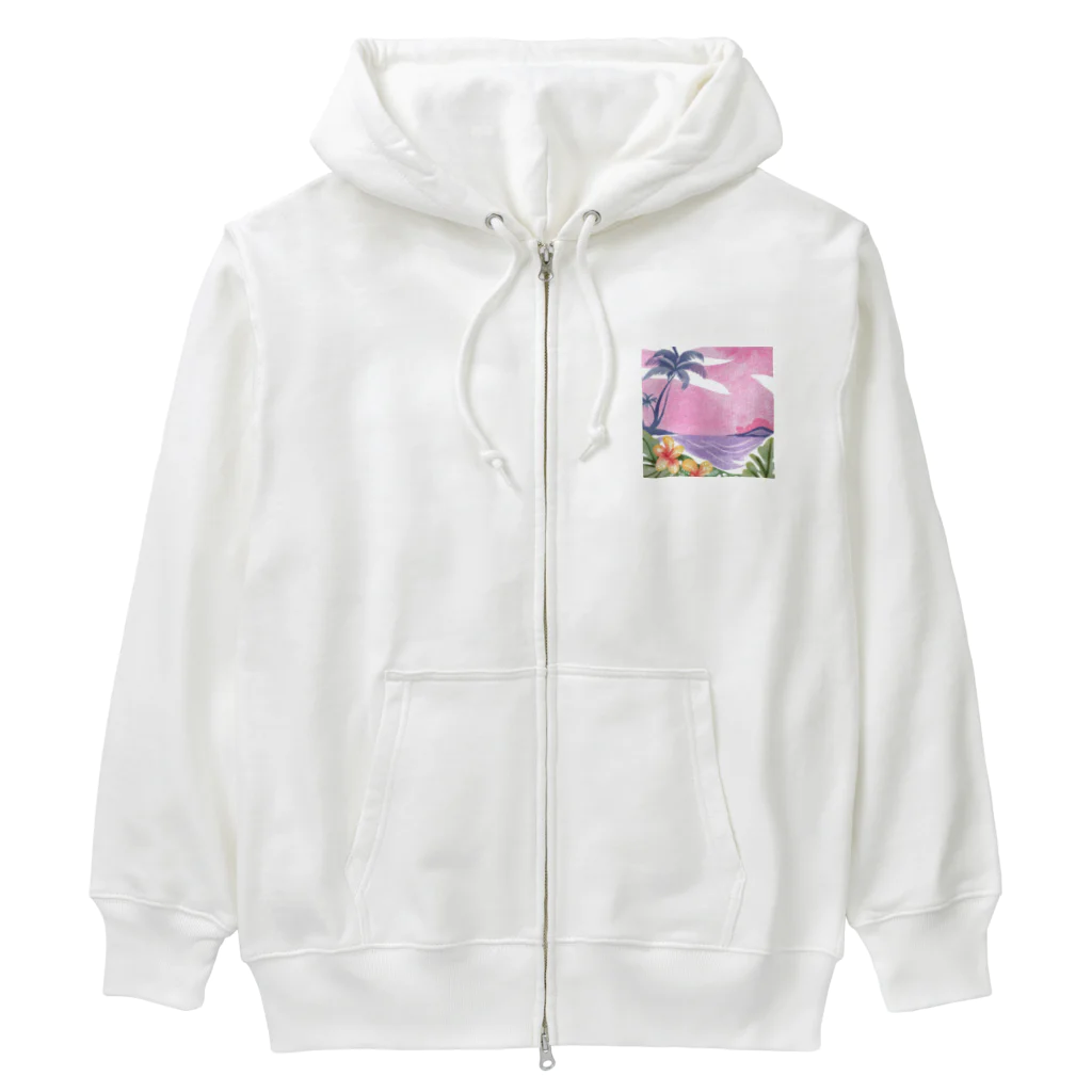 Sweet_moonLaboのHawaii　海とハイビスカス Heavyweight Zip Hoodie