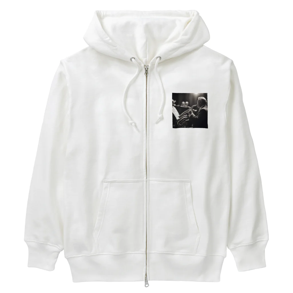 ほっこり絵音舎のビンテージ風熟したソロ演奏 Heavyweight Zip Hoodie