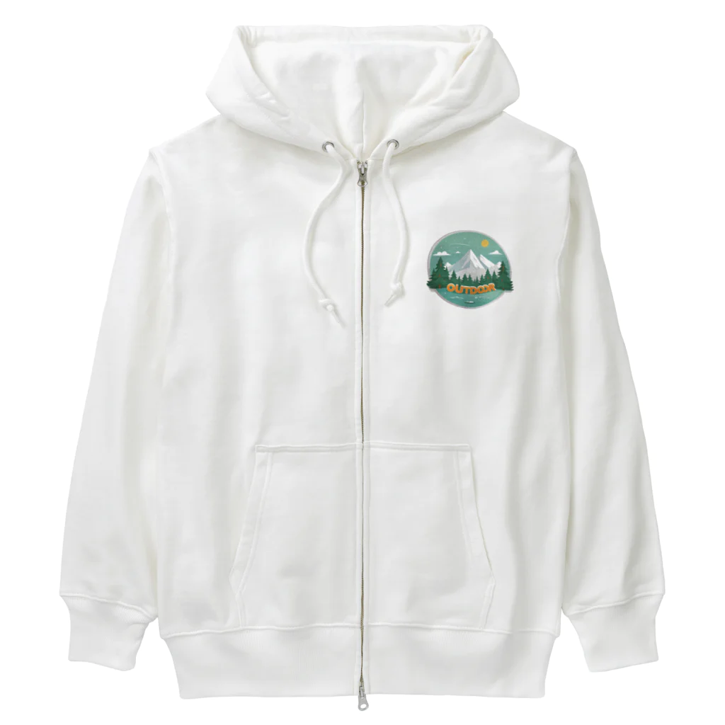 ファンシーTシャツ屋のアウトドアーワッペン Heavyweight Zip Hoodie