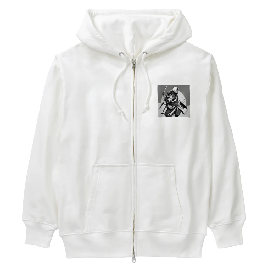 にんにんにんじゃのベテラン忍者のグッズ Heavyweight Zip Hoodie